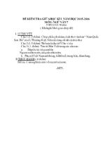 Đề kiểm tra giữa học kì I năm học 2015 - 2016 môn Ngữ văn 7